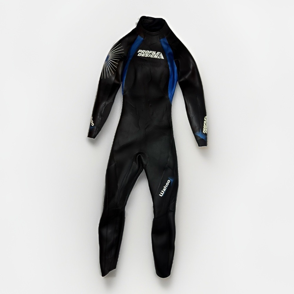 Profile Design Wahoo Triathlon Wetsuit Men's XS Full Sleeve Black Blue Neoprene